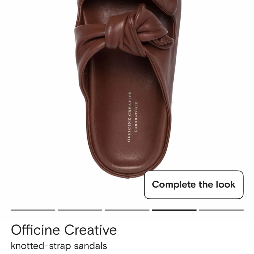 Officine Creative Brown Knotted-Strap Sandals Size 37